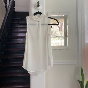 H&M ivory sleeveless silky blouse size 2 XS
